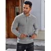 imageCOOFANDY Mens Knit Polo Shirts Long Sleeve Sweater Polo Lightweight Fashion Casual Collared T ShirtsLight Grey
