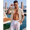 imageCOOFANDY Mens Knit Shirts Short Sleeve Button Down Polo Shirt Fashion Casual Summer Beach ShirtsClassic Apricot  White