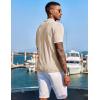 imageCOOFANDY Mens Knit Shirts Short Sleeve Button Down Polo Shirt Fashion Casual Summer Beach ShirtsClassic Apricot  White