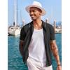 imageCOOFANDY Mens Knit Shirts Short Sleeve Button Down Polo Shirt Fashion Casual Summer Beach ShirtsClassic Black  White