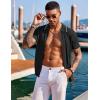 imageCOOFANDY Mens Knit Shirts Short Sleeve Button Down Polo Shirt Fashion Casual Summer Beach ShirtsClassic Black  White