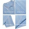 imageCOOFANDY Mens Knit Shirts Short Sleeve Button Down Polo Shirt Fashion Casual Summer Beach ShirtsClassic Light Blue  White
