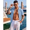 imageCOOFANDY Mens Knit Shirts Short Sleeve Button Down Polo Shirt Fashion Casual Summer Beach ShirtsClassic Light Blue  White