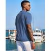imageCOOFANDY Mens Knit Shirts Short Sleeve Button Down Polo Shirt Fashion Casual Summer Beach ShirtsDenim Blue