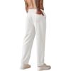 imageCOOFANDY Mens Knit Sweatpants Lightweight Open Bottom Casual Pants Drawstring Jogger Yoga Pants with PocketsWhite