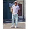 imageCOOFANDY Mens Linen Casual Pants Lightweight Drawstring Beach Pants Elastic Waist Yoga Summer TrousersSky Blue