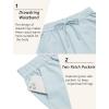 imageCOOFANDY Mens Linen Casual Pants Lightweight Drawstring Beach Pants Elastic Waist Yoga Summer TrousersSky Blue