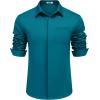 imageCOOFANDY Mens Long Sleeve Wrinkle Free Shirts Casual Button Down Shirts Untucked Dress ShirtLake Blue