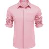 imageCOOFANDY Mens Long Sleeve Wrinkle Free Shirts Casual Button Down Shirts Untucked Dress ShirtPink