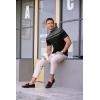 imageCOOFANDY Mens Mock Turtleneck Sweater Short Sleeve Solid Color TShirts Basic Slim Fit Knitted Pullover TeesStriped Grey