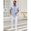 imageCOOFANDY Mens Short Sleeve Casual Button Down Shirts Summer Untucked Dress Shirts with PocketBlack Dotblue