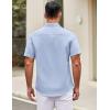 imageCOOFANDY Mens Short Sleeve Casual Button Down Shirts Summer Untucked Dress Shirts with PocketBlack Dotblue