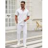imageCOOFANDY Mens Short Sleeve Casual Button Down Shirts Summer Untucked Dress Shirts with PocketBlack Dotwhite