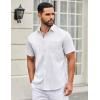 imageCOOFANDY Mens Short Sleeve Casual Button Down Shirts Summer Untucked Dress Shirts with PocketBlue Dotwhite