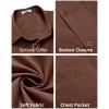 imageCOOFANDY Mens Short Sleeve Casual Button Down Shirts Summer Untucked Dress Shirts with PocketBrown