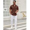 imageCOOFANDY Mens Short Sleeve Casual Button Down Shirts Summer Untucked Dress Shirts with PocketBrown