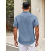 imageCOOFANDY Mens Short Sleeve Casual Button Down Shirts Summer Untucked Dress Shirts with PocketCaptain Blue