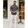 imageCOOFANDY Mens Short Sleeve Casual Button Down Shirts Summer Untucked Dress Shirts with PocketGeometry Black