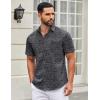 imageCOOFANDY Mens Short Sleeve Casual Button Down Shirts Summer Untucked Dress Shirts with PocketGeometry Black