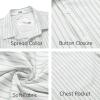 imageCOOFANDY Mens Short Sleeve Casual Button Down Shirts Summer Untucked Dress Shirts with PocketGreen Stripewhite