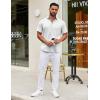 imageCOOFANDY Mens Short Sleeve Casual Button Down Shirts Summer Untucked Dress Shirts with PocketGreen Stripewhite