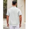 imageCOOFANDY Mens Short Sleeve Casual Button Down Shirts Summer Untucked Dress Shirts with PocketGreen Stripewhite