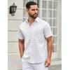 imageCOOFANDY Mens Short Sleeve Casual Button Down Shirts Summer Untucked Dress Shirts with PocketMiniature Airplane Pattern