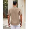 imageCOOFANDY Mens Short Sleeve Casual Button Down Shirts Summer Untucked Dress Shirts with PocketSesame