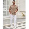 imageCOOFANDY Mens Short Sleeve Casual Button Down Shirts Summer Untucked Dress Shirts with PocketSesame
