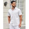 imageCOOFANDY Mens Short Sleeve Casual Button Down Shirts Summer Untucked Dress Shirts with PocketShark Patternwhite