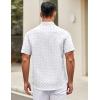 imageCOOFANDY Mens Short Sleeve Casual Button Down Shirts Summer Untucked Dress Shirts with PocketShark Patternwhite