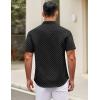 imageCOOFANDY Mens Short Sleeve Casual Button Down Shirts Summer Untucked Dress Shirts with PocketWhite Dotblack
