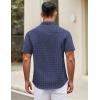 imageCOOFANDY Mens Short Sleeve Casual Button Down Shirts Summer Untucked Dress Shirts with PocketWhite Dotnavy Blue