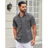 imageCOOFANDY Mens Short Sleeve Casual Button Down Shirts Summer Untucked Dress Shirts with PocketWhite Floralblack