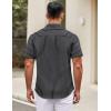 imageCOOFANDY Mens Short Sleeve Casual Button Down Shirts Summer Untucked Dress Shirts with PocketWhite Stripeblack