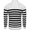 imageCOOFANDY Mens Slim Fit Turtleneck Sweater Casual Knitted Twisted Pullover Solid SweatersBlackWhite Stripes