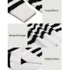 imageCOOFANDY Mens Slim Fit Turtleneck Sweater Casual Knitted Twisted Pullover Solid SweatersBlackWhite Stripes