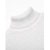 imageCOOFANDY Mens Slim Fit Turtleneck Sweater Casual Knitted Twisted Pullover Solid SweatersBlackWhite Stripes