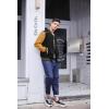 imageCOOFANDY Mens Varsity Jacket Casual Leather Sleeve Baseball Letterman Bomber Jacket CoatBlackyellow