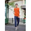 imageCOOFANDY Mens Varsity Jacket Casual Leather Sleeve Baseball Letterman Bomber Jacket CoatOrange