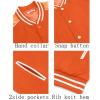 imageCOOFANDY Mens Varsity Jacket Casual Leather Sleeve Baseball Letterman Bomber Jacket CoatOrange