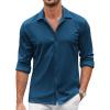 imageCOOFANDY Mens Casual Button Down Shirt Wrinkle Free Shirts Long Sleeve Dress ShirtDark Blue