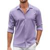 imageCOOFANDY Mens Casual Button Down Shirt Wrinkle Free Shirts Long Sleeve Dress ShirtLilac