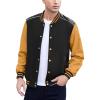 imageCOOFANDY Mens Varsity Jacket Casual Leather Sleeve Baseball Letterman Bomber Jacket CoatBlackyellow