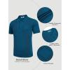 imageCOOFANDY Knit Polo Shirts for Men Short Sleeve Textured Polo Shirt Slim Fit Summer Collared T Shirt with PocketBlue