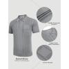 imageCOOFANDY Knit Polo Shirts for Men Short Sleeve Textured Polo Shirt Slim Fit Summer Collared T Shirt with PocketLight Grey