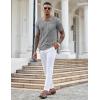 imageCOOFANDY Knit Polo Shirts for Men Short Sleeve Textured Polo Shirt Slim Fit Summer Collared T Shirt with PocketLight Grey