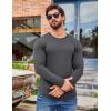 imageCOOFANDY Men 2 Pack Muscle Fitted T Shirt Gym Workout Athletic Long Sleeves TeeDark Gray