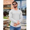 imageCOOFANDY Men 2 Pack Muscle Fitted T Shirt Gym Workout Athletic Long Sleeves TeeWhite
