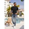 imageCOOFANDY Men Casual Henley Shirt Short Sleeve Summer Basic T Shirt Pocket Soild Button Tee TopBlack